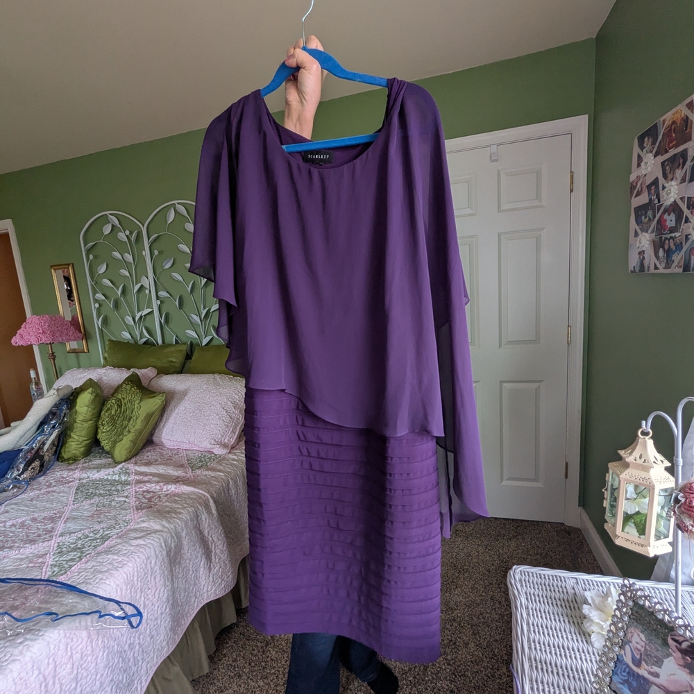 Purple Chiffon Overlay Dress